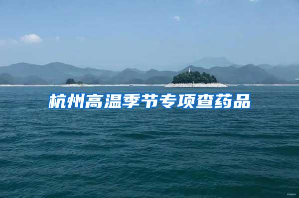 杭州高温季节专项查药品