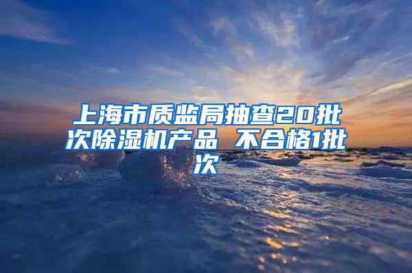 上海市质监局抽查20批次除湿机产品 不合格1批次