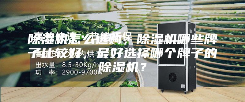 除湿机怎么选购，除湿机哪些牌子比较好，最好选择哪个牌子的除湿机？